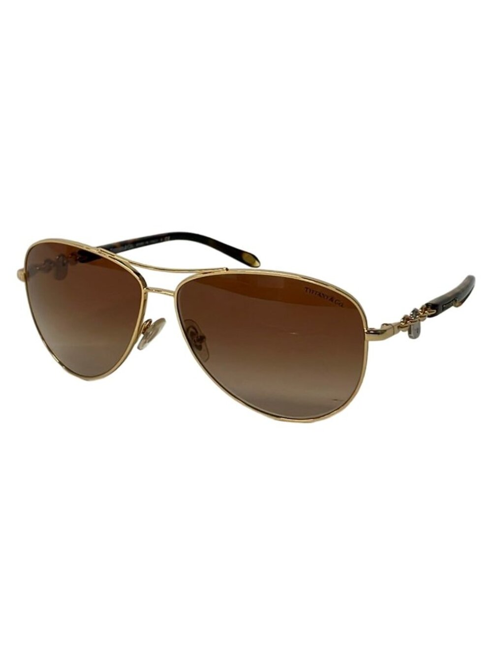 Tiffany & Co Sunglasses Dark Brown Gold Silver Eyewear